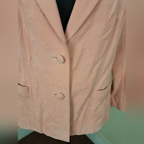Custom Made Ricky Bo Hilton Hotel 1/F Hong Kong Women's Pink Suede Blazer VTG - Picture 3 of 16